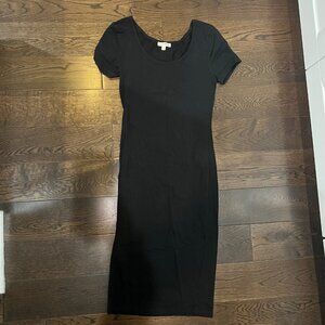 black midi dress